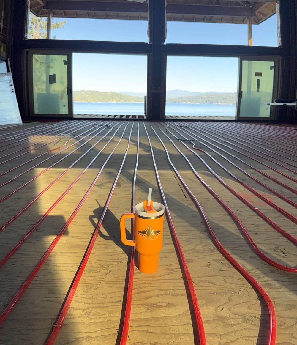 Gallery photos for Innovative In-Floor Heating Installation in Harrison, ID: Image #1