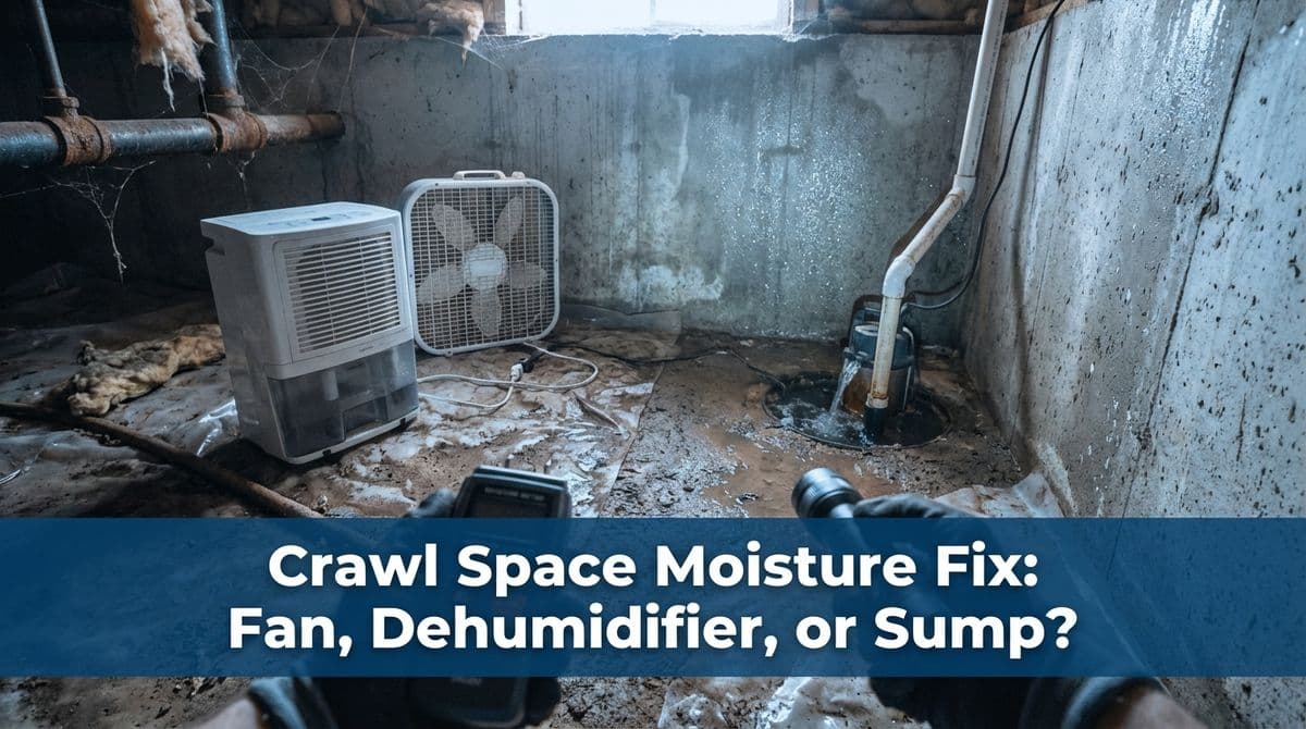 Featured post - Crawl Space Moisture Fix: Fan, Dehumidifier, or Sump?